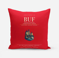 Thumbnail for Buffalo Niagara International Airport (BUF) design on red pillow