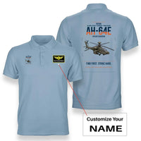 Thumbnail for Boeing AH-64E Apache Guardian design on light blue+name double-side polo t-shirt, double-side print