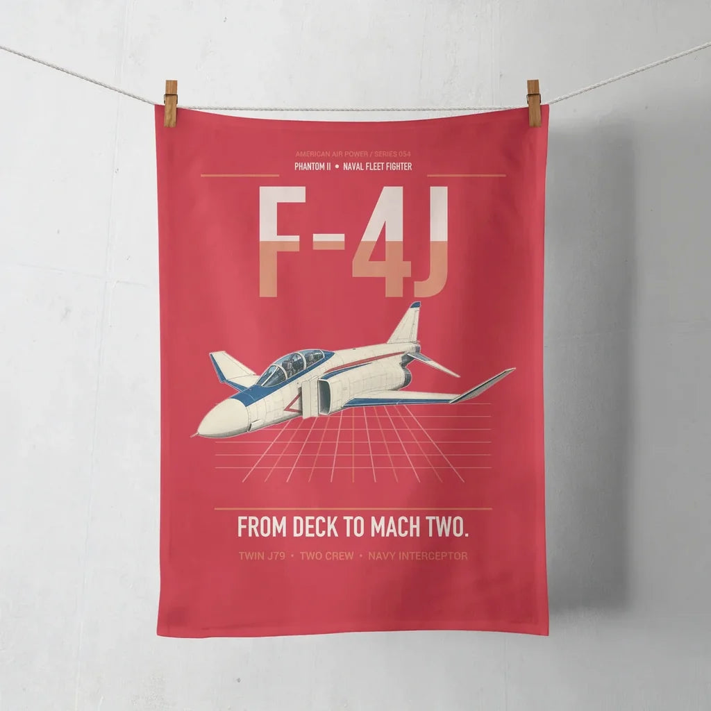 F-4J Phantom II design on red towel