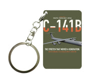 Thumbnail for C-141B Starlifter design on green army designed key chain, double-side print