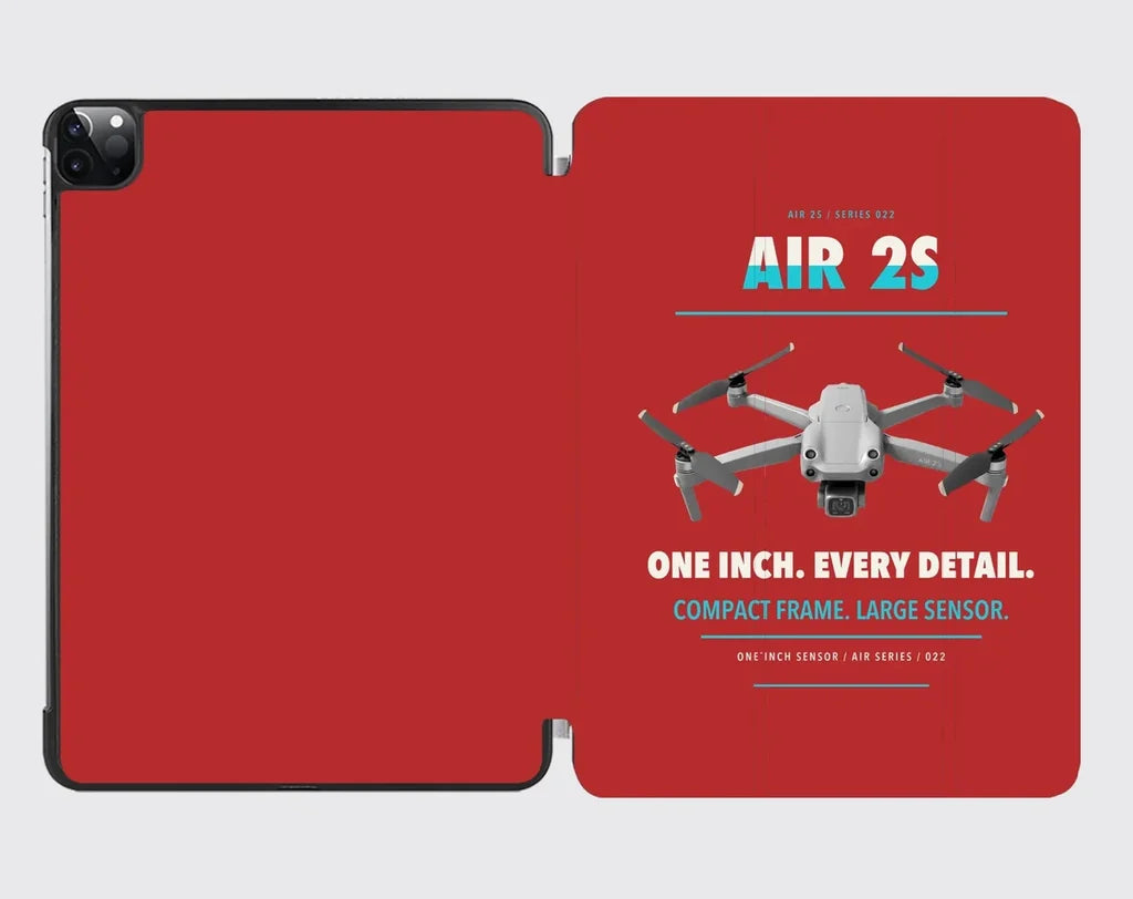 DJI Air 2S design on red ipad tablet case