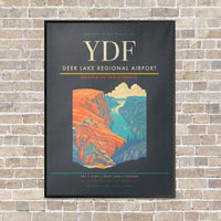 Thumbnail for Deer Lake Regional Airport YDF vertical canvas print - framed - gray background