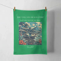 Thumbnail for VINTAGE G4405 - The Volcano Beach Strip - Designed Towels design on green