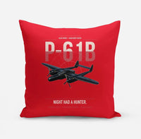 Thumbnail for P-61B Black Widow design on red pillow