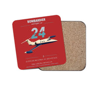 Thumbnail for Bombardier Learjet 24 design on red 1 piece coaster