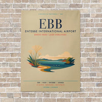Thumbnail for Entebbe International Airport EBB vertical canvas print - no frame - beige background