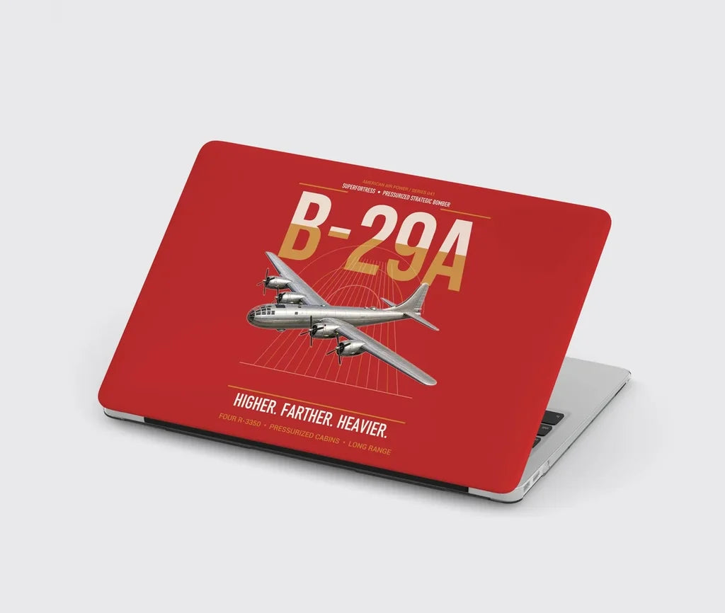 B-29A Superfortress design on red MacBook case
