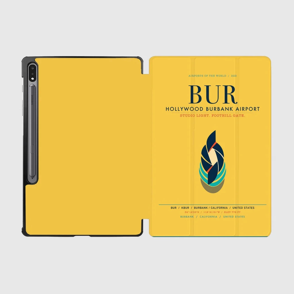 Hollywood Burbank Airport (BUR) design on yellow samsung tablet tablet case