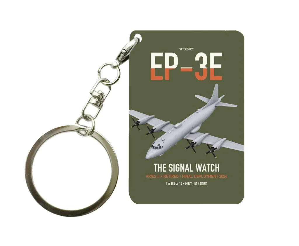 EP-3E ARIES II design on green army designed key chain, double-side print