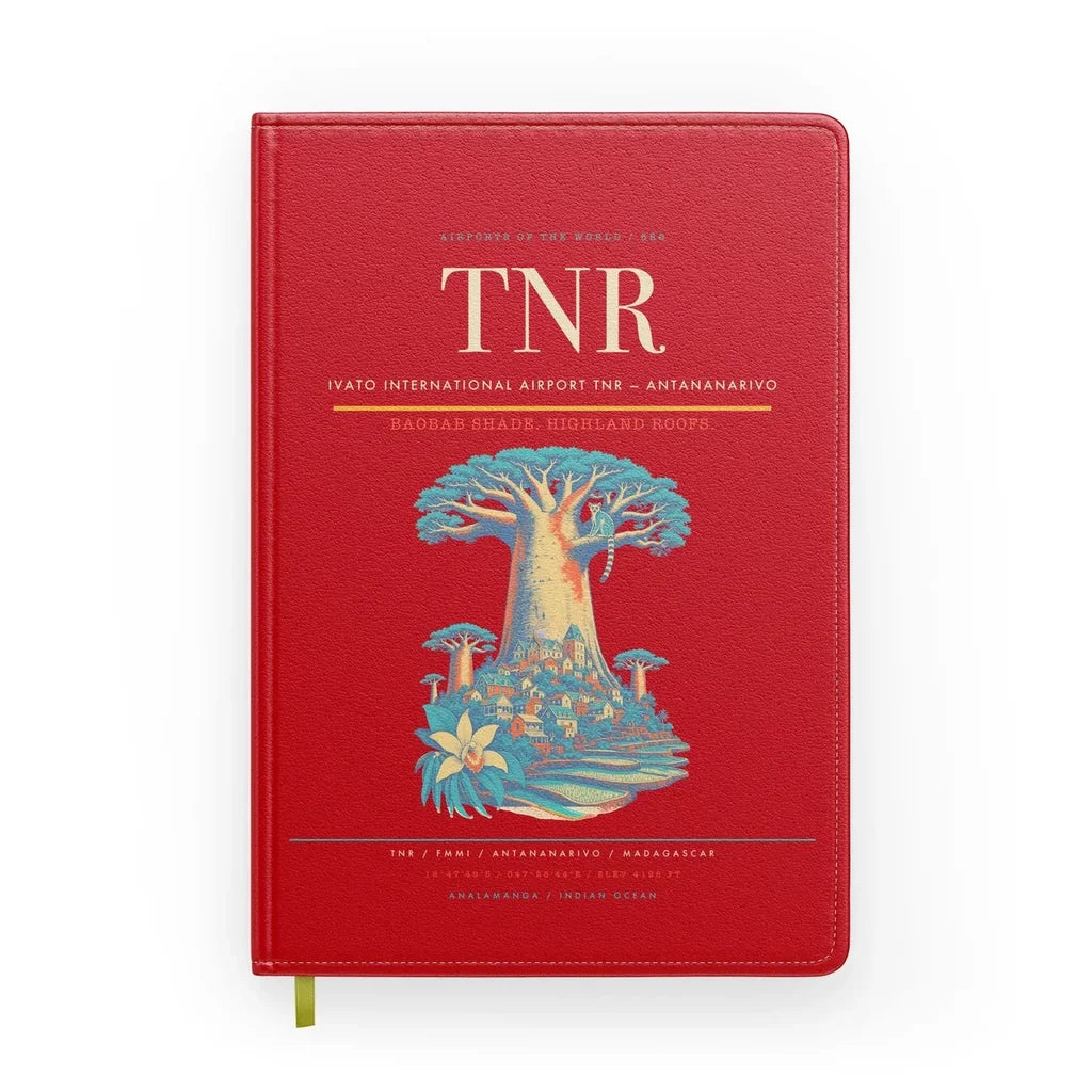 Ivato International Airport (TNR) design on red notebook