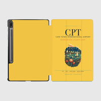 Thumbnail for Cape Town International Airport (CPT) design on yellow samsung tablet tablet case