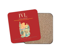 Thumbnail for Ivalo Airport (IVL) design on red 1 piece coaster