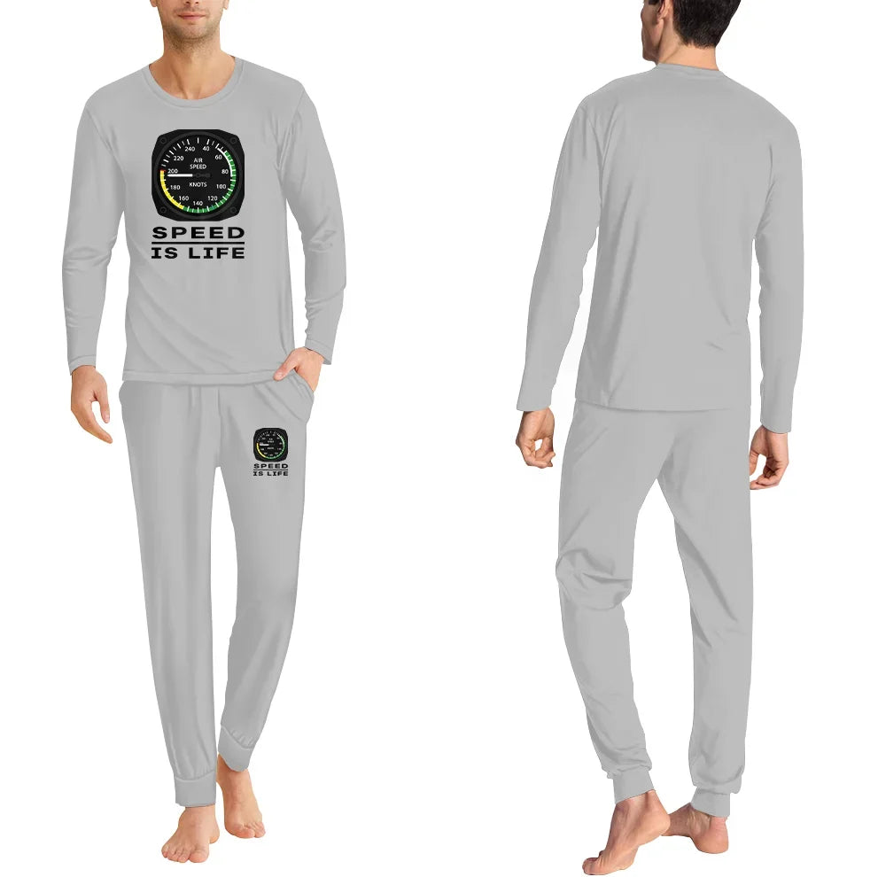 Speed Is Life men pajamas - Light Gray