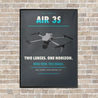 Thumbnail for DJI Air 3S vertical canvas print - framed - gray background
