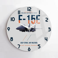 Thumbnail for F-15E Strike Eagle Deep Strike Any Weather design on light gray no frame wall clock
