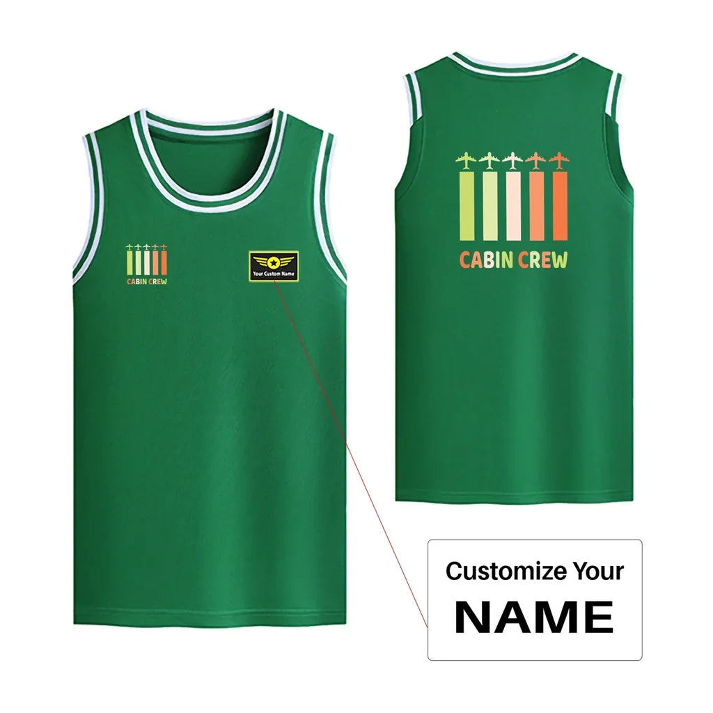 Customisable Colourful Cabin Crew Basketball Print - view 7