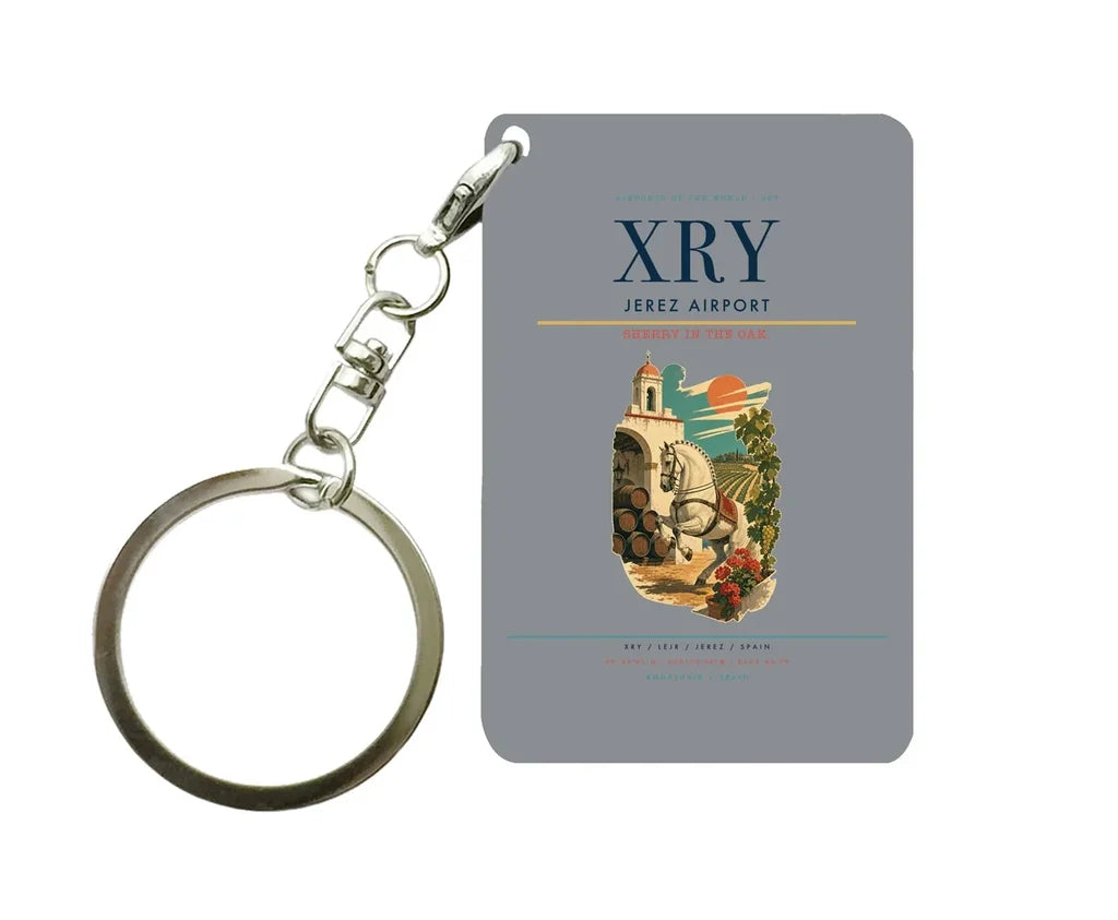 Jerez Airport (XRY) design on gray key chain