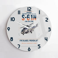 Thumbnail for Sikorsky S-61N design on light gray no frame wall clock