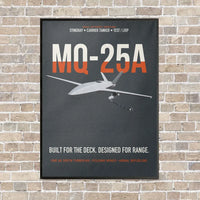 Thumbnail for MQ-25A STINGRAY vertical canvas print - framed - gray background