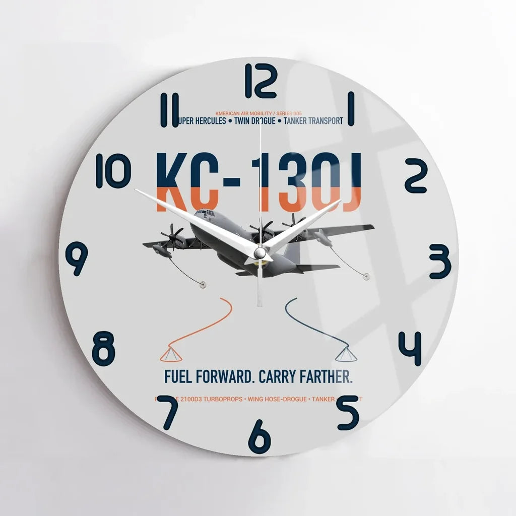KC-130J SUPER HERCULES design on light gray no frame wall clock