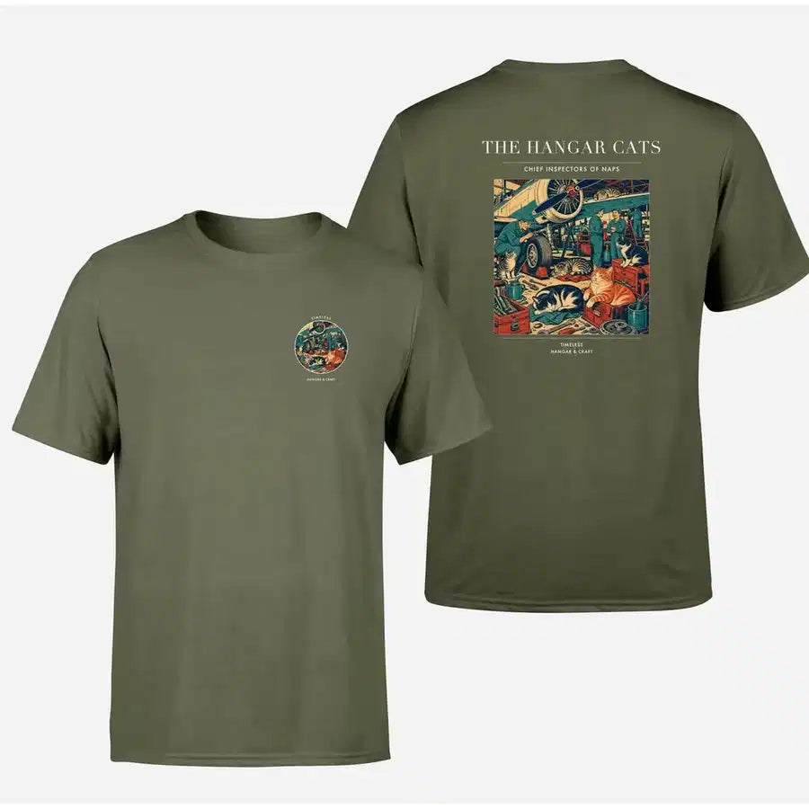 VINTAGE G4137 - The Hangar Cats - Double-Side T-Shirt design on greenarmy double side