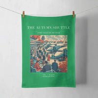 Thumbnail for VINTAGE G4120 - The Autumn Shuttle - Designed Towels design on green