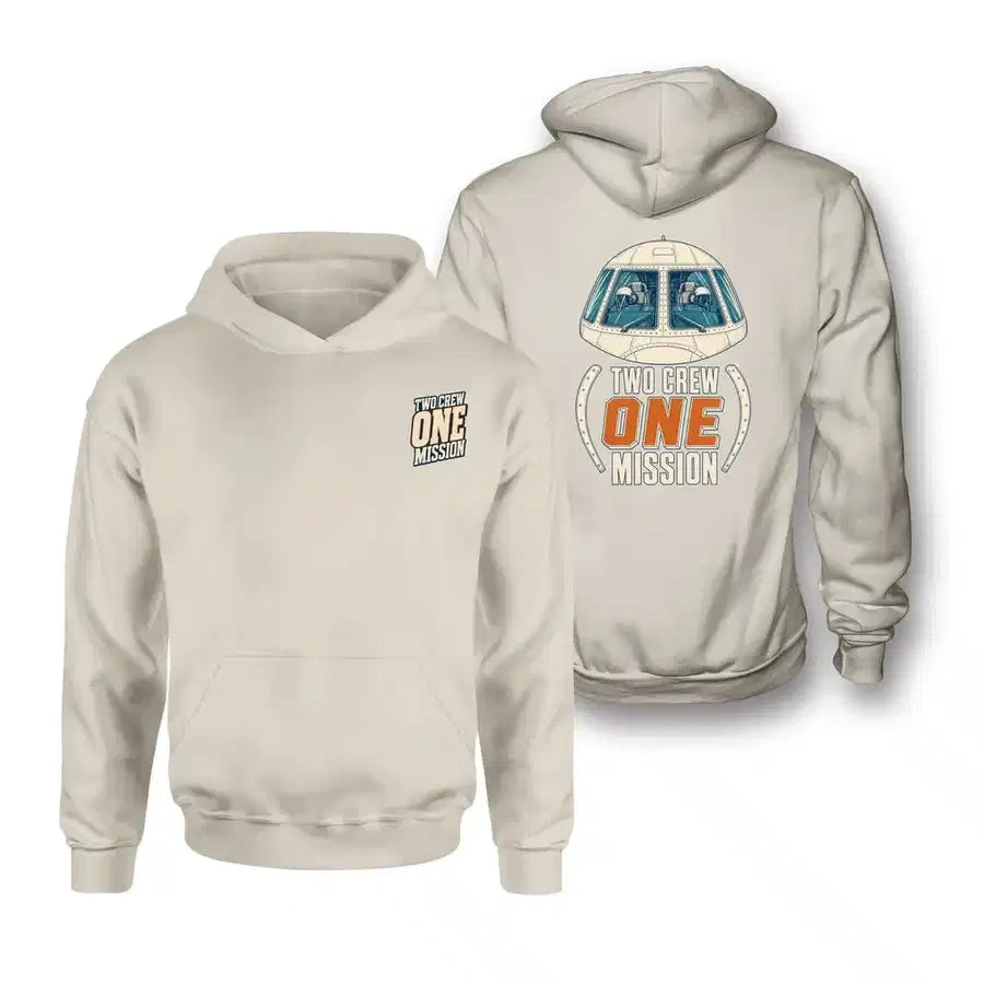 SIGNAL 397 - Two Crew One Mission - Double-Side Hoodie design on khaki double side hoodie