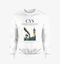 Thumbnail for Cheyenne Regional Airport (CYS) design on white sweatshirt