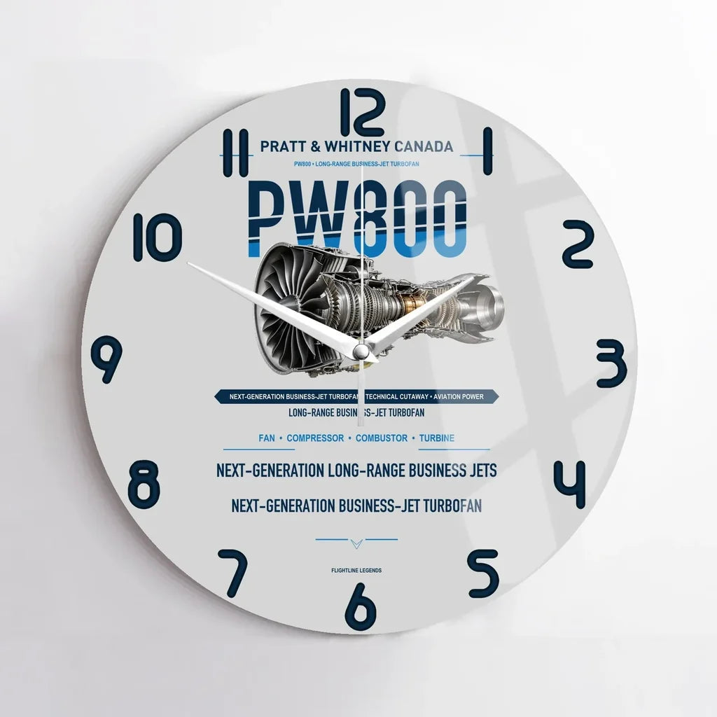 PW800 design on light gray no frame wall clock