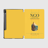 Thumbnail for Central Japan International Airport (NGO) design on yellow samsung tablet tablet case
