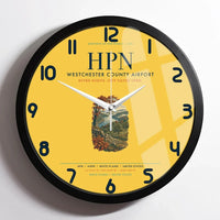 Thumbnail for Westchester County Airport (HPN) design on yellow framed wall clock