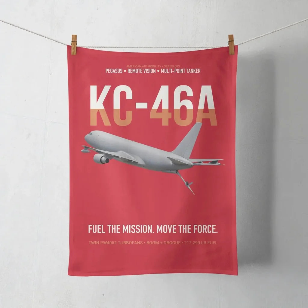 KC-46A PEGASUS design on red towel