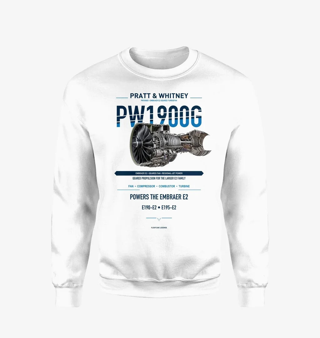 PW1900G design on white sweatshirt