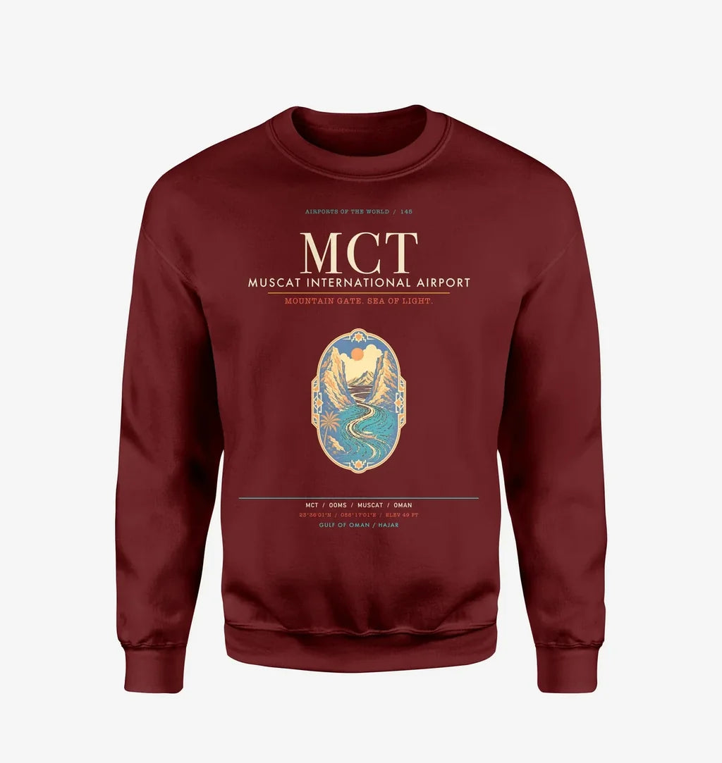Muscat International Airport MCT Sweatshirt - Wine Red