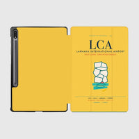 Thumbnail for Larnaka International Airport (LCA) design on yellow samsung tablet tablet case