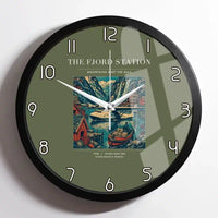 Thumbnail for VINTAGE G4062 - The Fjord Station - Designed Wall Clocks design on greenarmy framed
