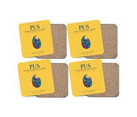 Thumbnail for Gimhae International Airport Busan (PUS) design on yellow 4 pieces set coaster
