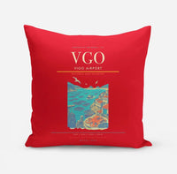 Thumbnail for Vigo Airport (VGO) design on red pillow
