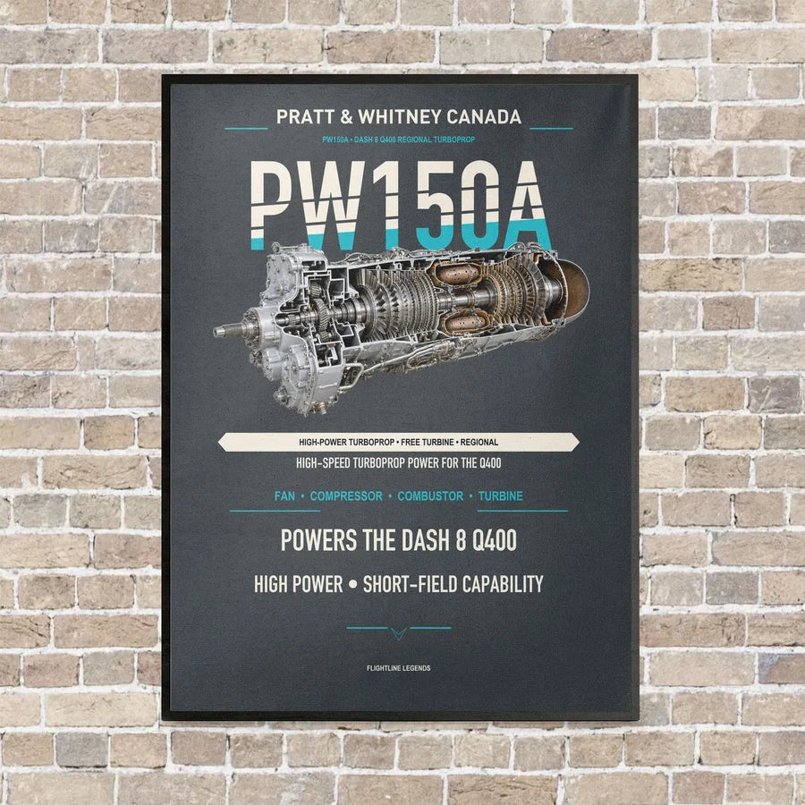 PW150A vertical canvas print - framed - gray background