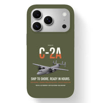 Thumbnail for C-2A Greyhound design on green army magsafe iphone case, for iPhone 17 Pro