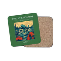 Thumbnail for The Muskeg Hop - Designed Coasters design on green 1-piece