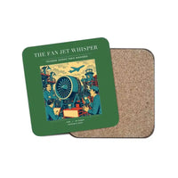 Thumbnail for The Fan Jet Whisper - Designed Coasters design on green 1-piece