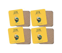Thumbnail for Santorini Airport (JTR) design on yellow 4 pieces set coaster