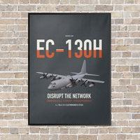 Thumbnail for EC-130H Compass Call vertical canvas print - framed - gray background