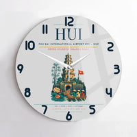 Thumbnail for Phu Bai International Airport (HUI) design on light gray no frame wall clock