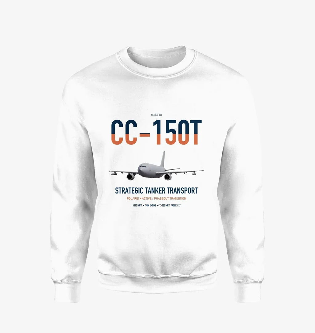 Airbus CC-150T Polaris design on white sweatshirt