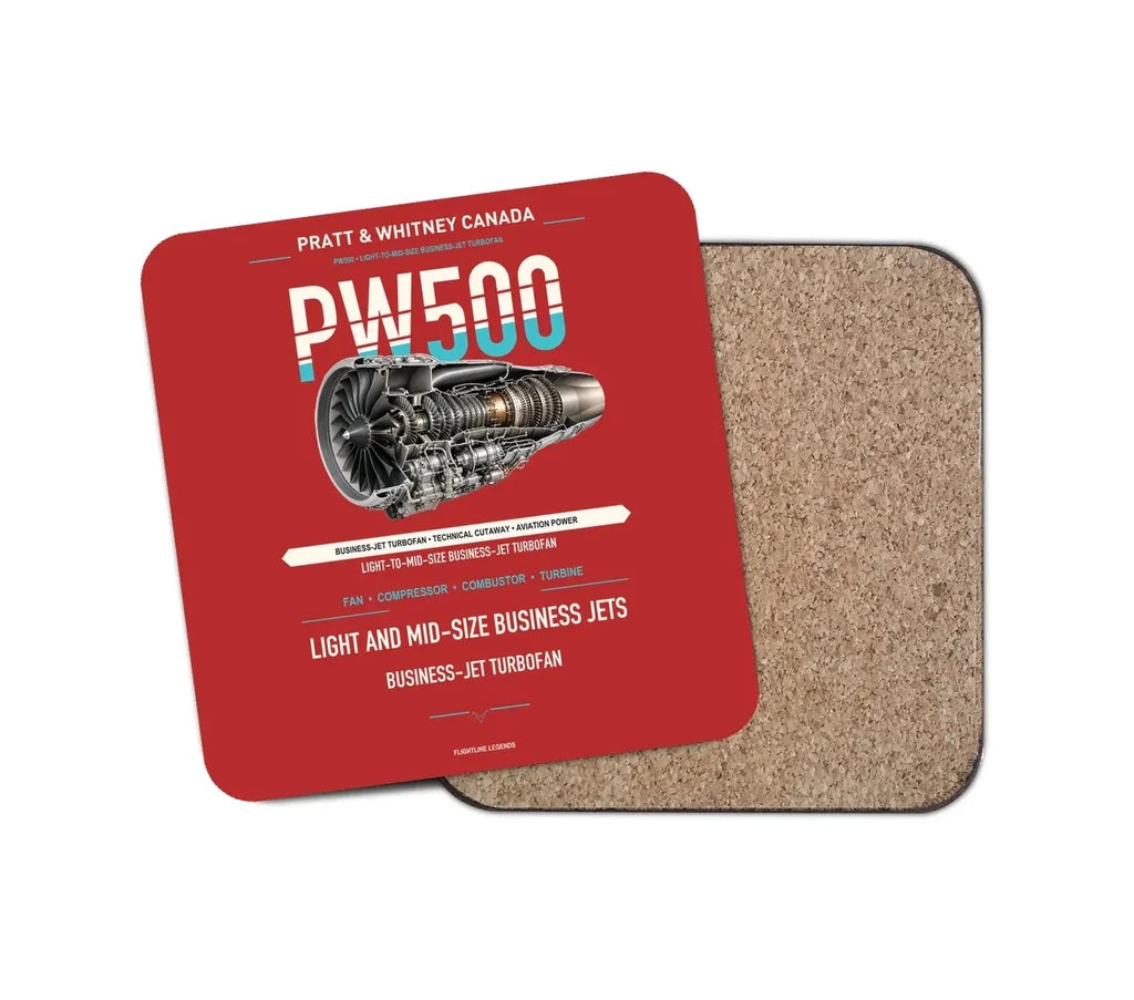 PW500 design on red 1 piece coaster
