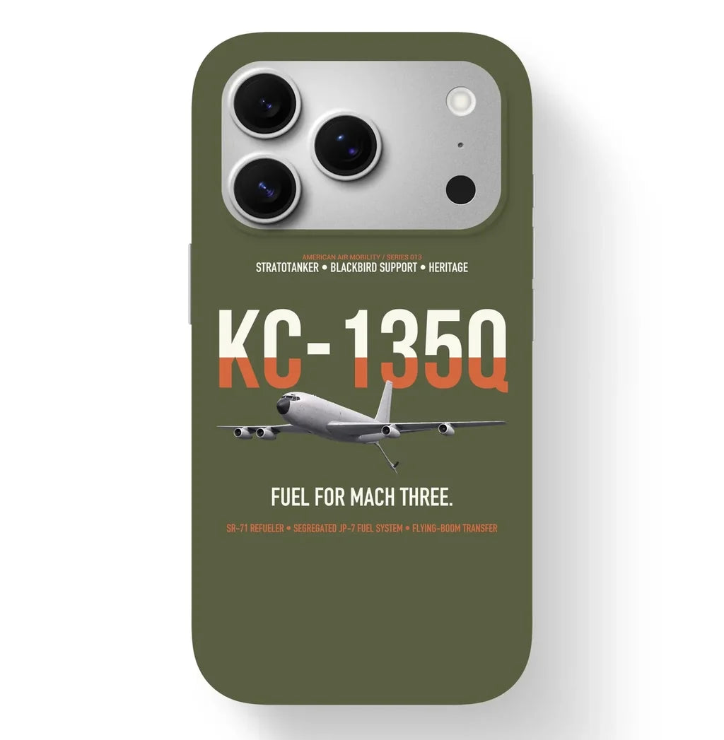 KC-135Q Blackbird Tanker design on green army magsafe iphone case, for iPhone 17 Pro