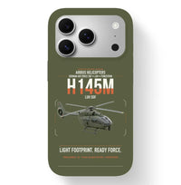 Thumbnail for Airbus Helicopters H145M LUH SOF design on green army magsafe iphone case, for iPhone 17 Pro