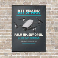 Thumbnail for DJI Spark vertical canvas print - framed - gray background